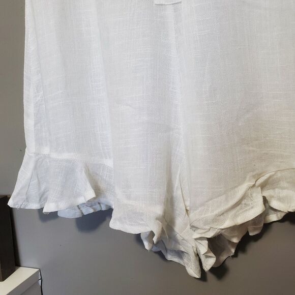 Indikah Romper Size Medium White Spaghetti Strap Cotton Blend By Angel Biba New - Picture 7 of 16